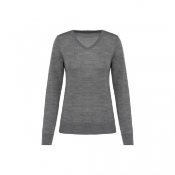 Pull Mérinos col V femme